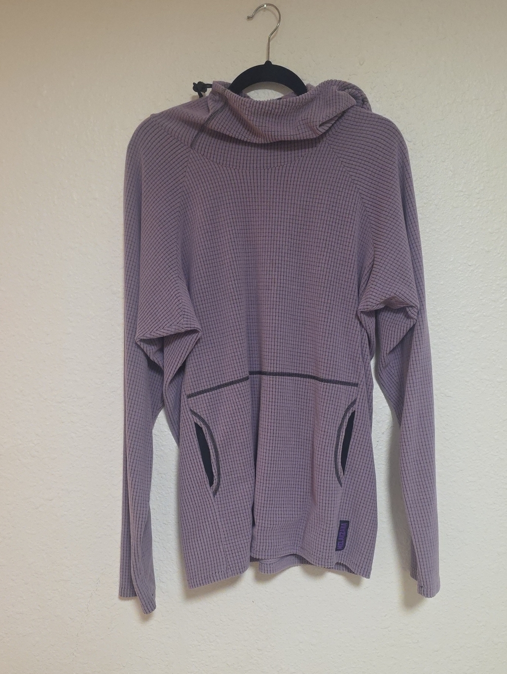 Melanzana Lavender Waffle-Knit Cowl Hoodie